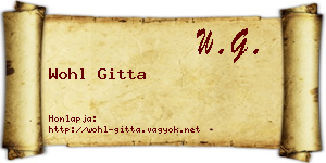 Wohl Gitta névjegykártya
